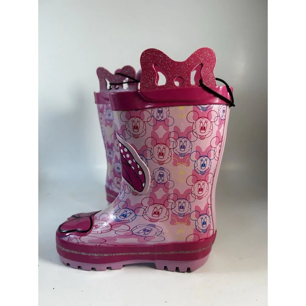 Disney Junior Minnie Mouse Rain Boots Toddler 5/6 Daisy Duck Pink NEW